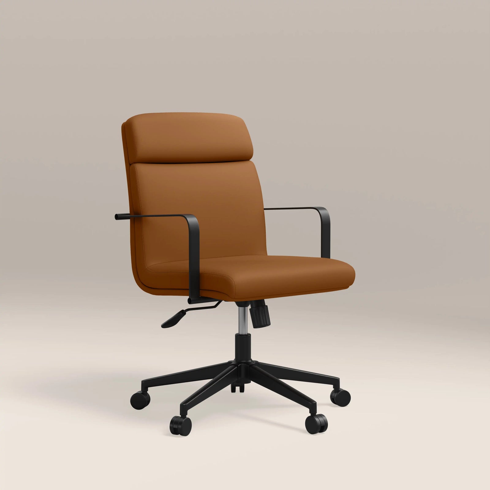 Blaire Office Chair | Tuscan Tan Faux Leather & Black