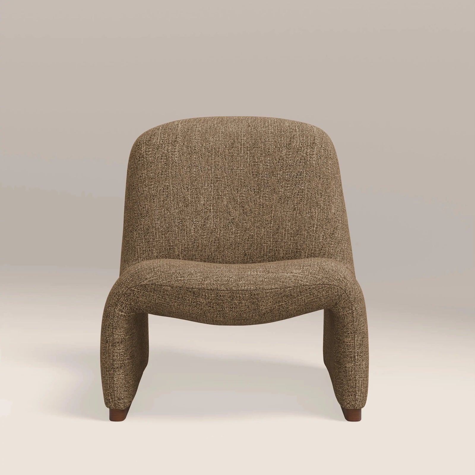 Arlet Accent Chair | Speckled Cappuccino Boucle & Walnut