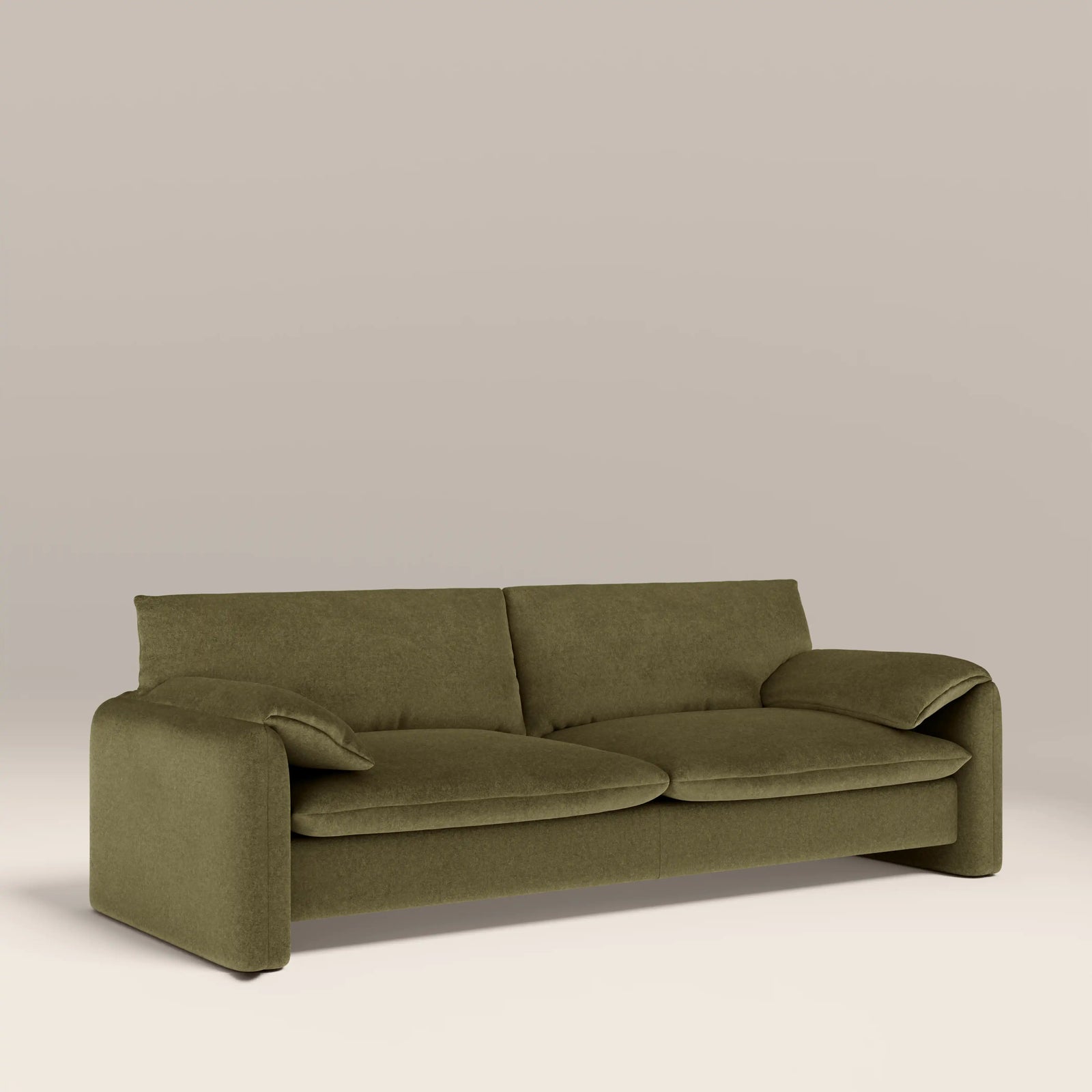 Haven 3 Seater Sofa | Moss Green Sustainable Mohair Velvet