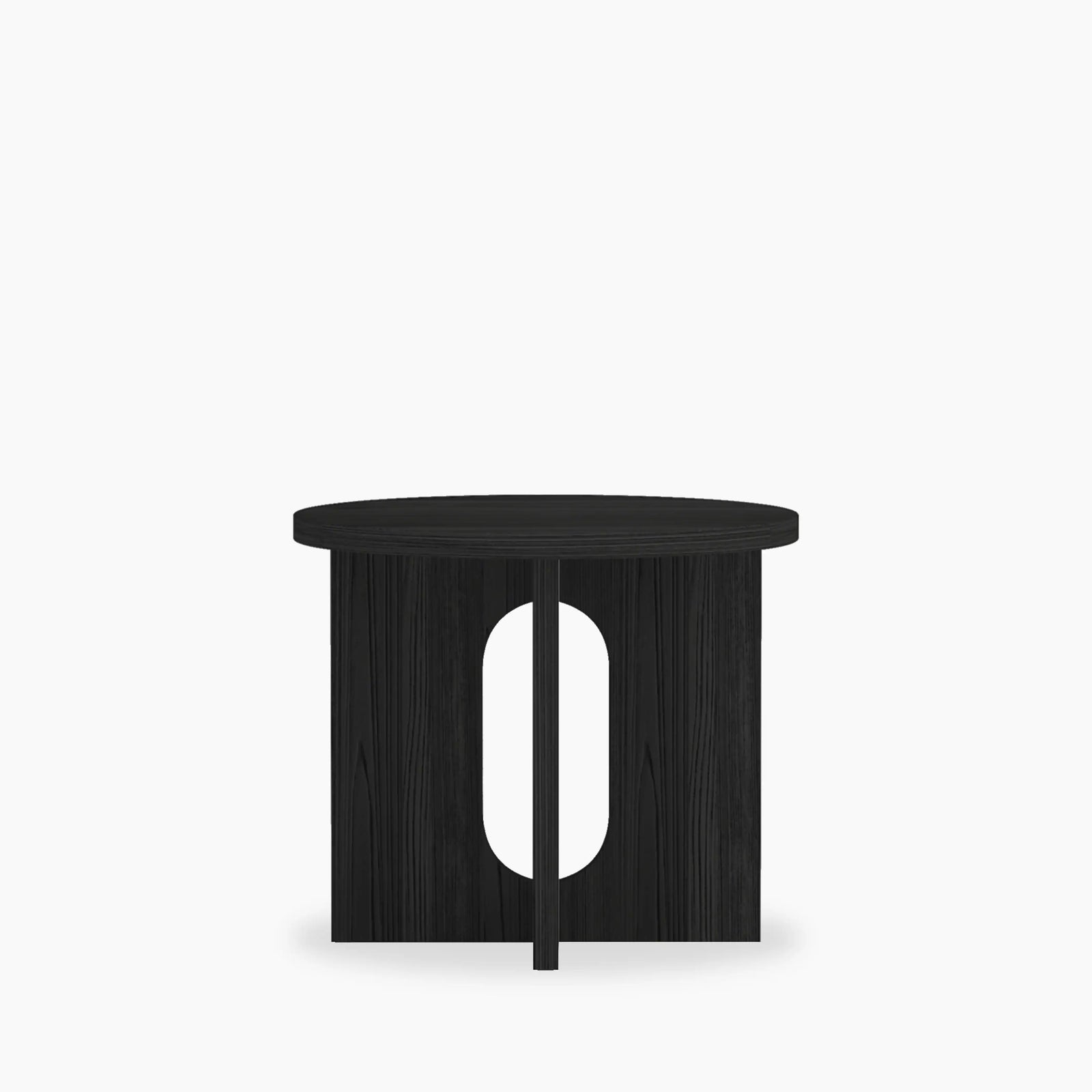 Moreton Round Wooden Side Table | Black