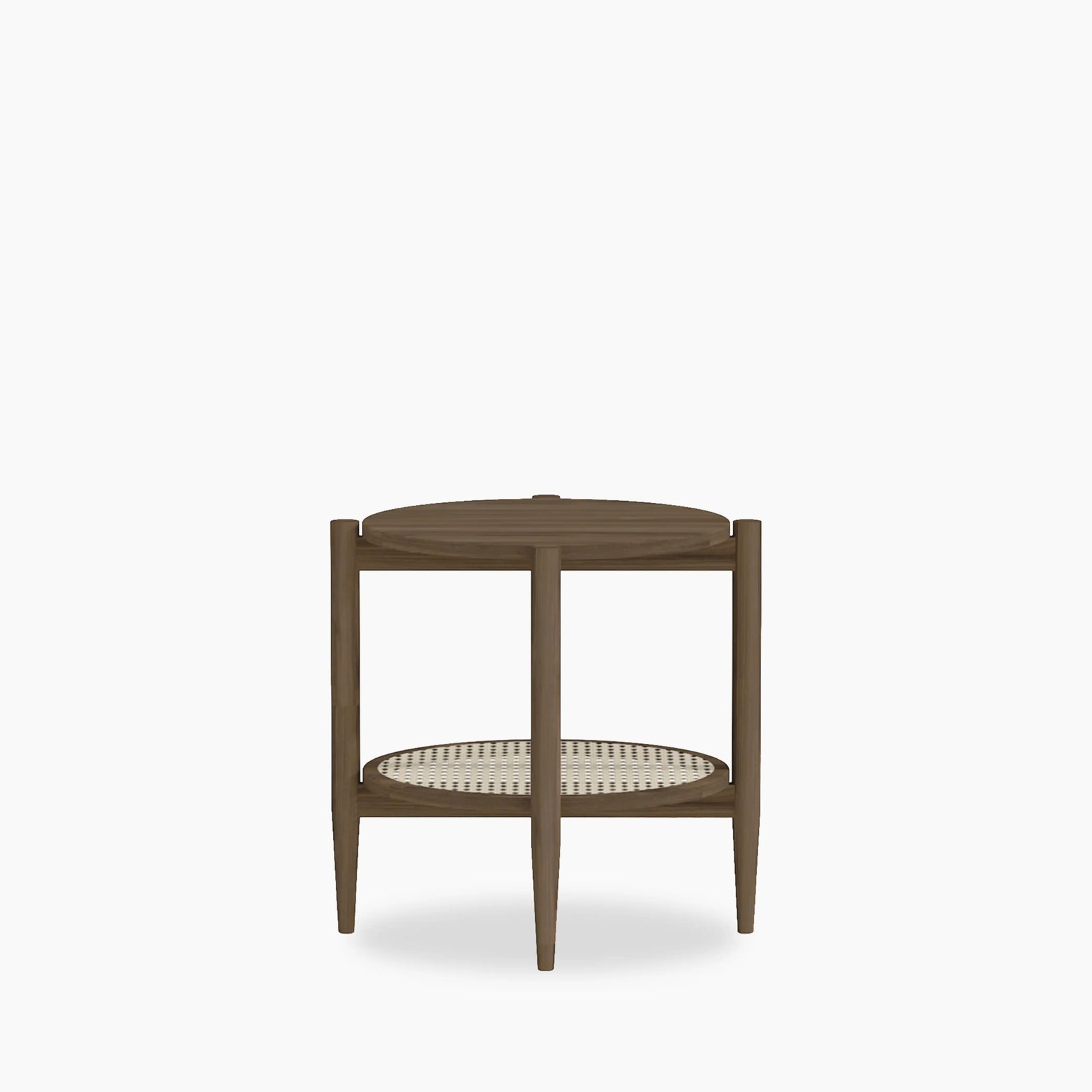 Soller Round Wooden Side Table | Walnut & Natural