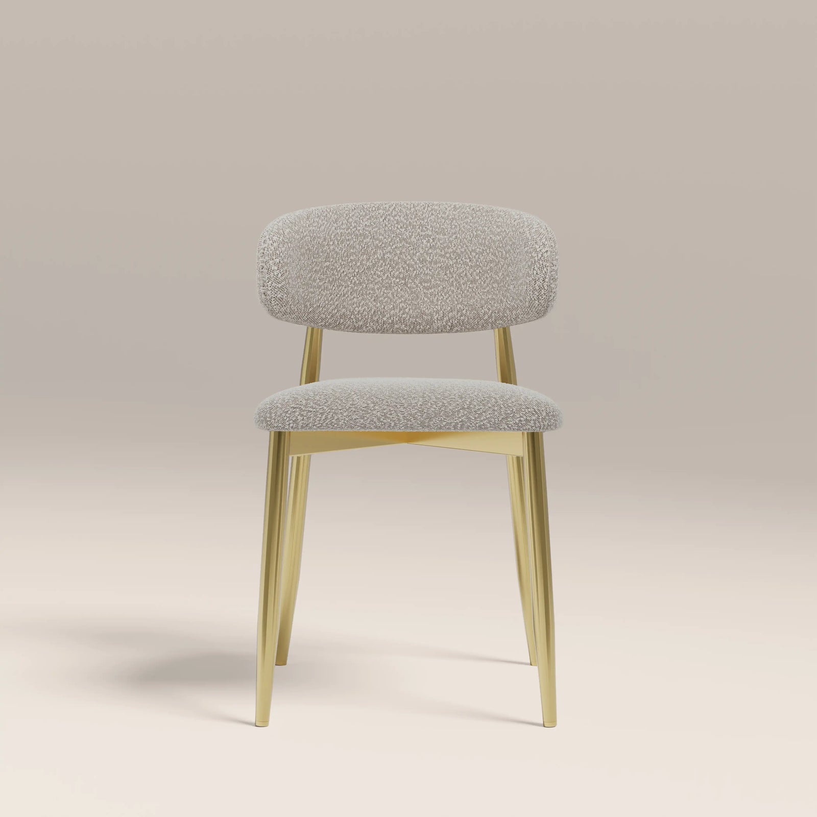 Halston Dining Chair | Speckled Stone Sustainable Boucle & Brass