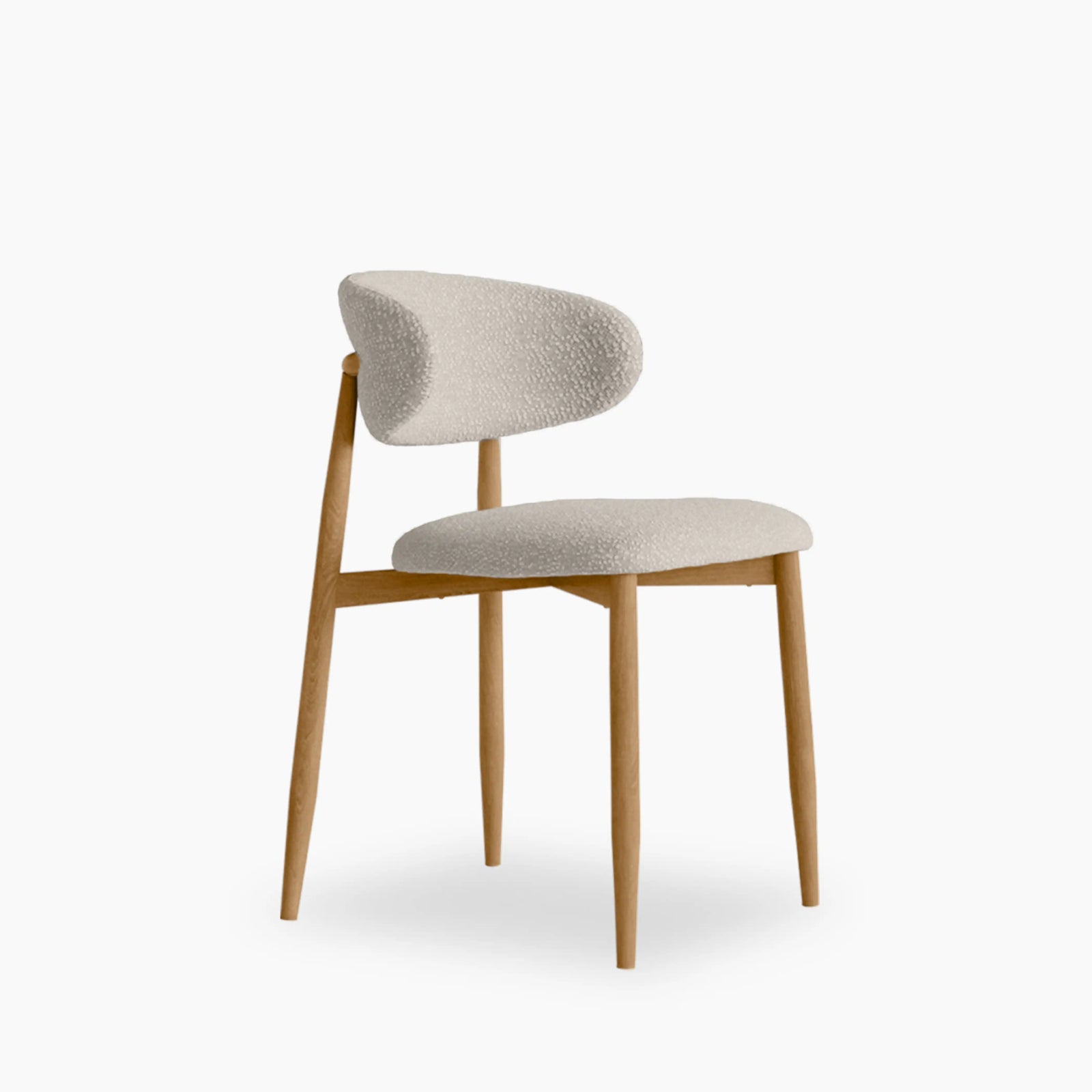 Halston Dining Chair | Speckled Stone Sustainable Boucle & Oak
