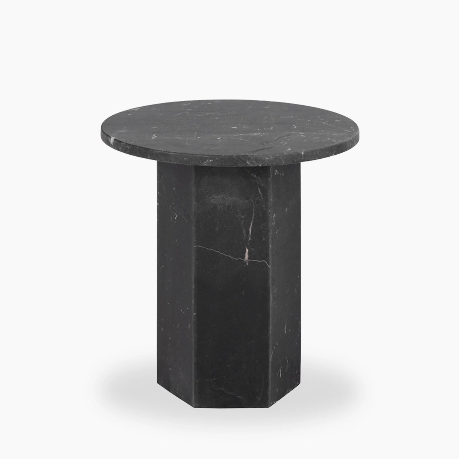 Naxos Round Side Table | Onyx Black Marble