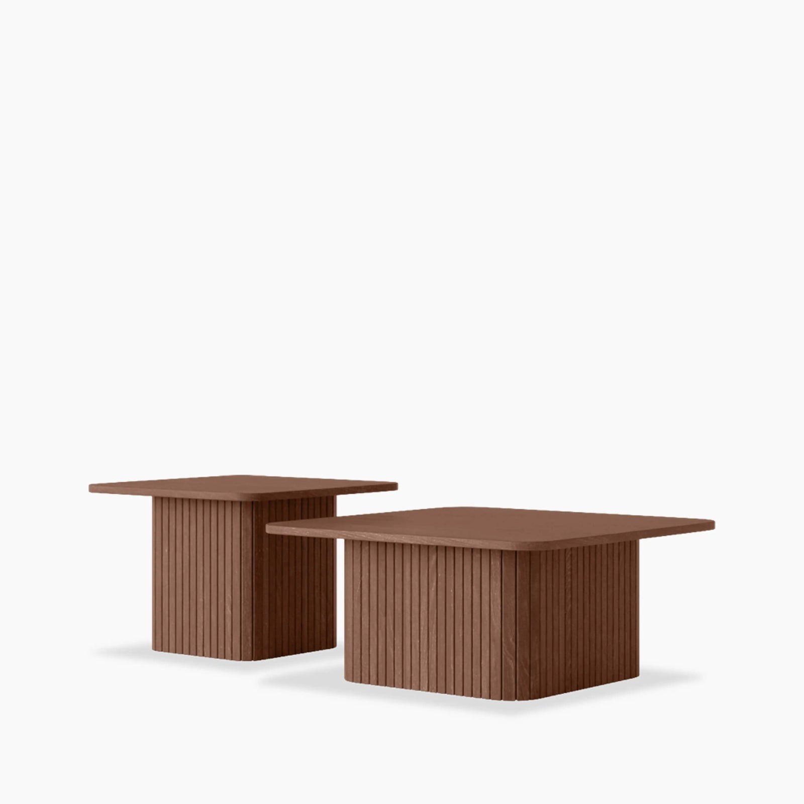 Emery Set of 2 Square Wooden Coffee Tables | Walnut
