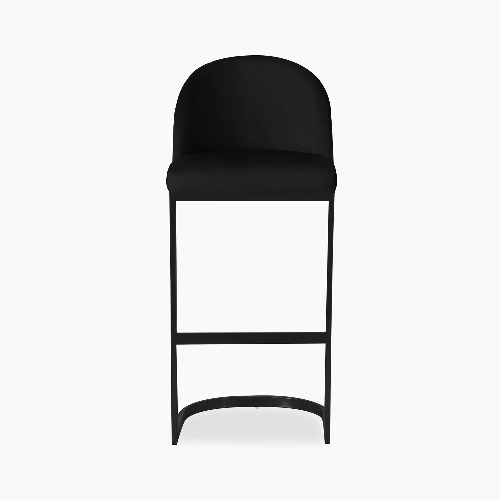Matteo Bar Stool with Backrest | Black Velvet