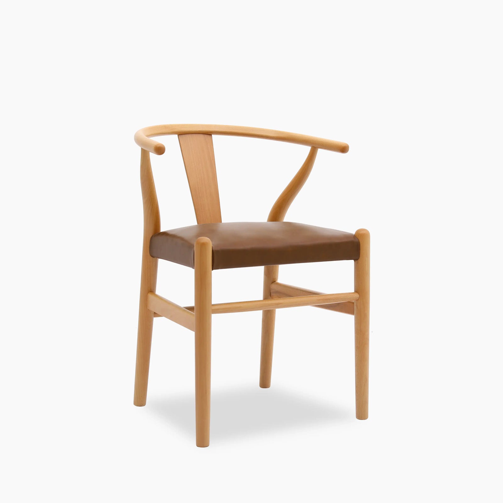 Bjorn Wooden Dining Chair | Vintage Tan Faux Leather & Oak