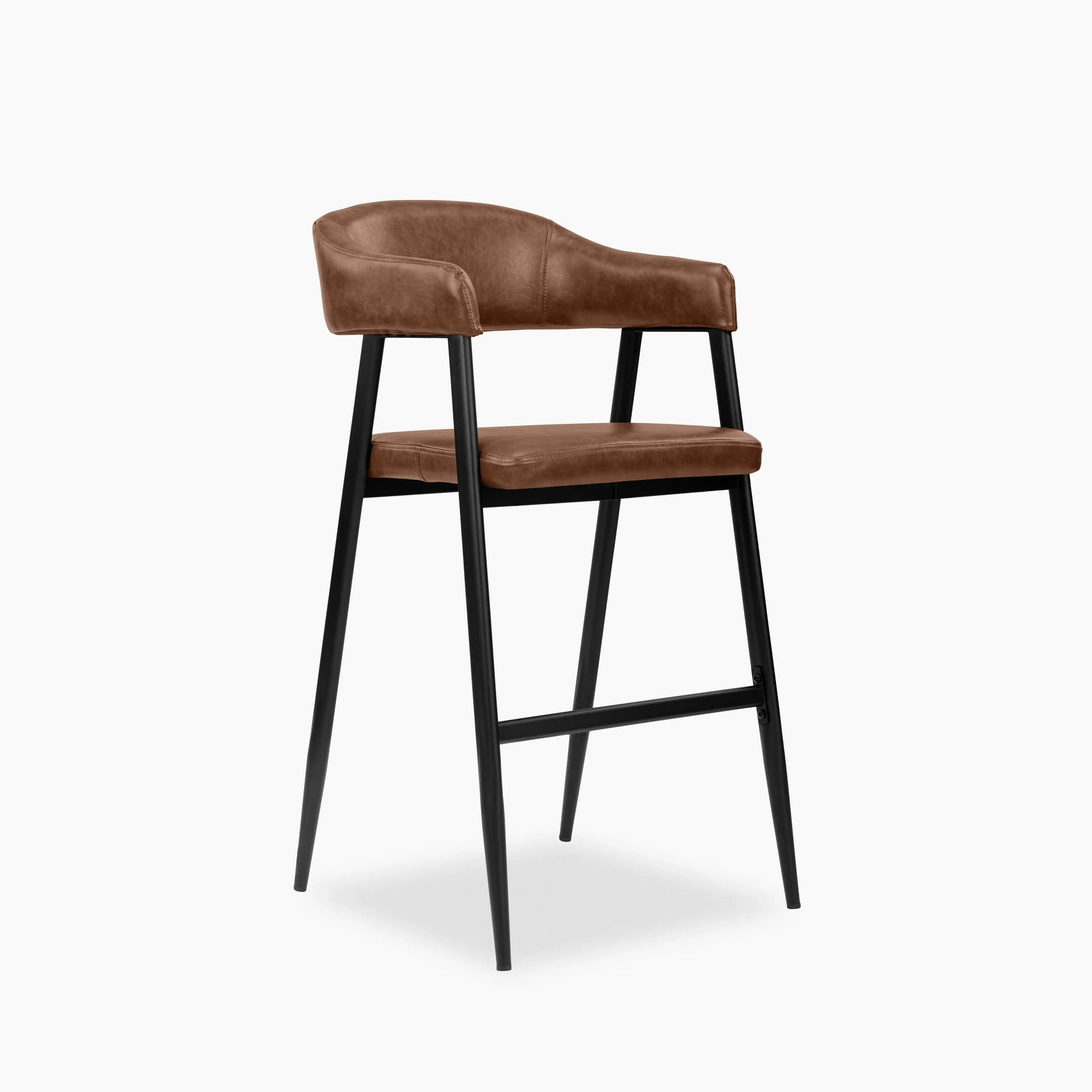 Presley Kitchen Stool | Vintage Tan Faux Leather & Black