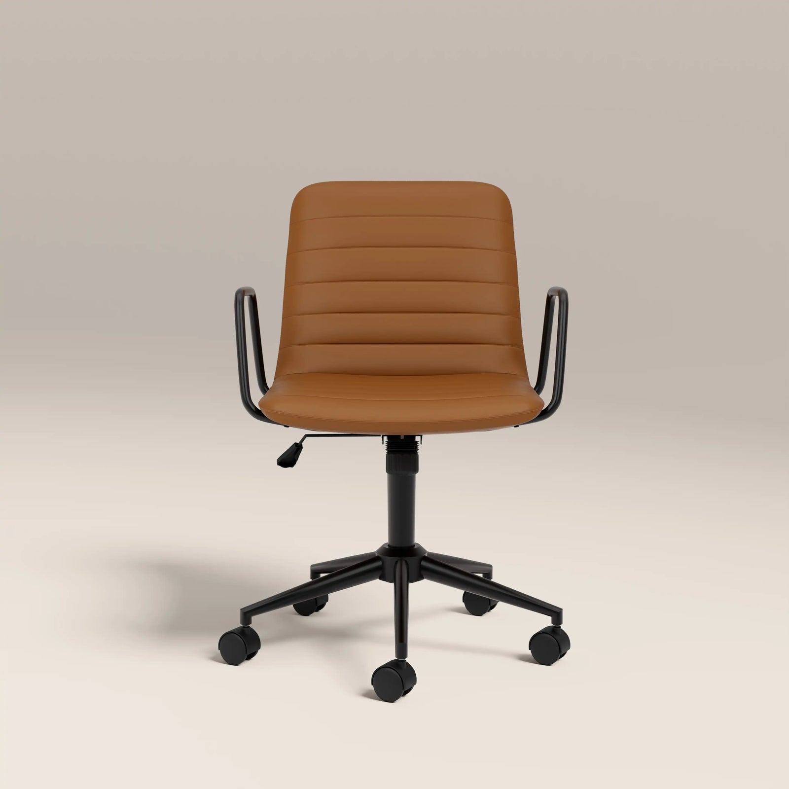 Gianna Office Chair | Tuscan Tan Faux Leather & Black