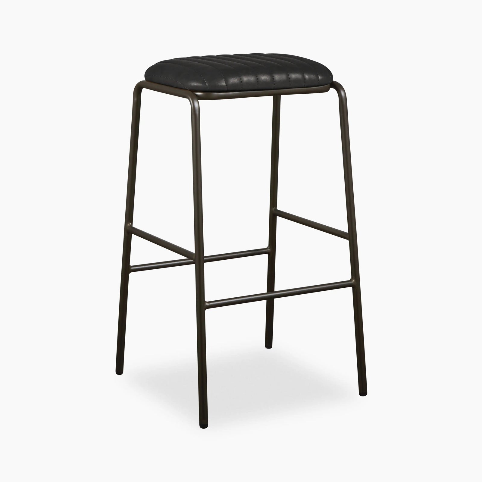 Boston Bar Stool | Vintage Black Faux Leather & Black