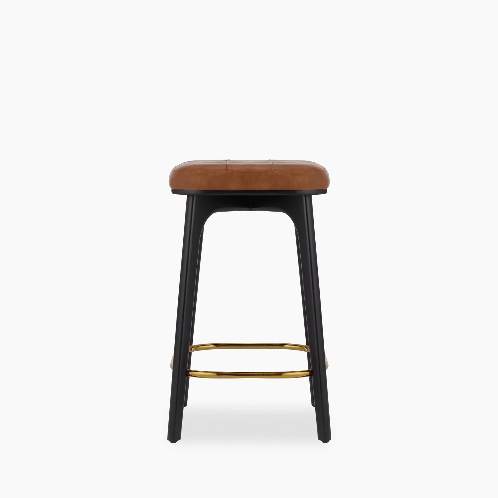 Winchester Kitchen Stool | Tan Faux Leather & Black
