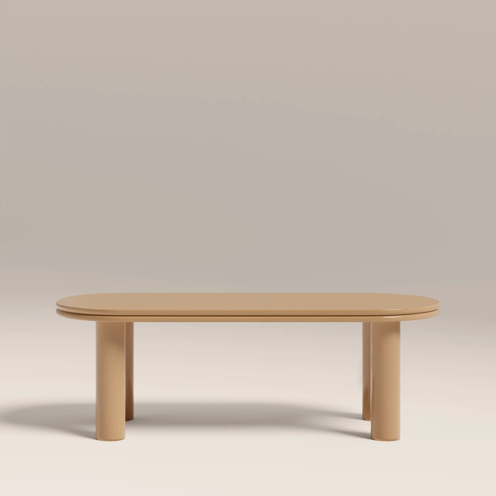 Raphael Oval Coffee Table | High Gloss Taupe