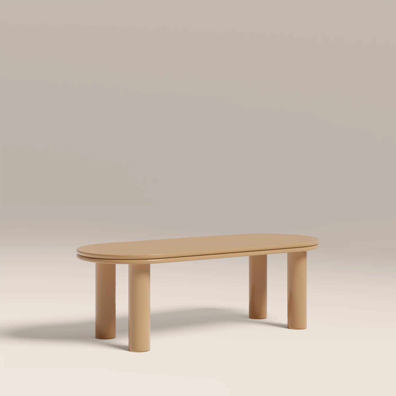 Raphael Oval Coffee Table | High Gloss Taupe