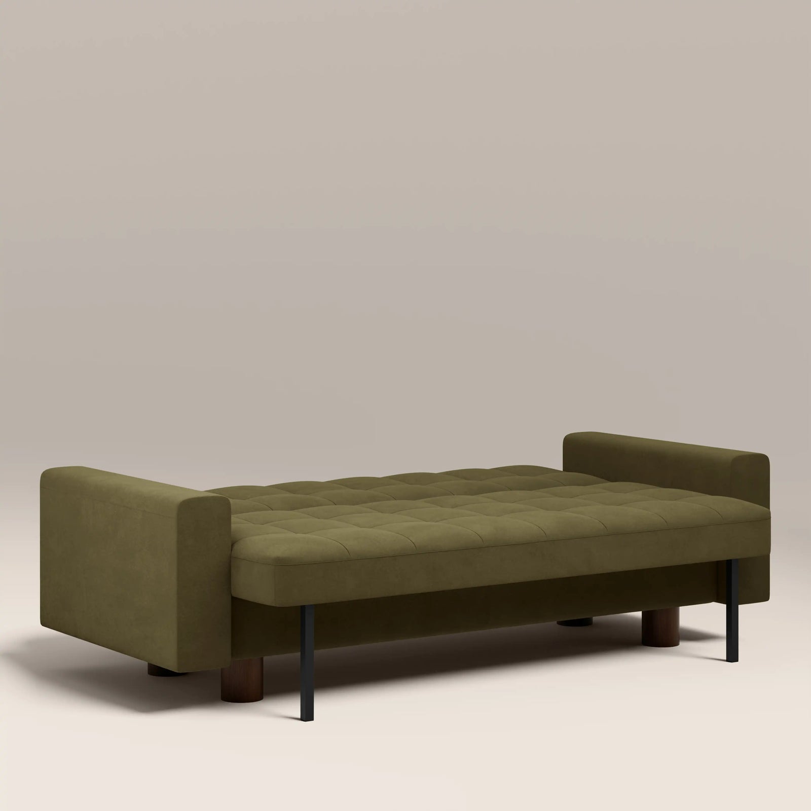 Diego 2 Seater Sofa Bed | Moss Green Mohair Sustainable Velvet