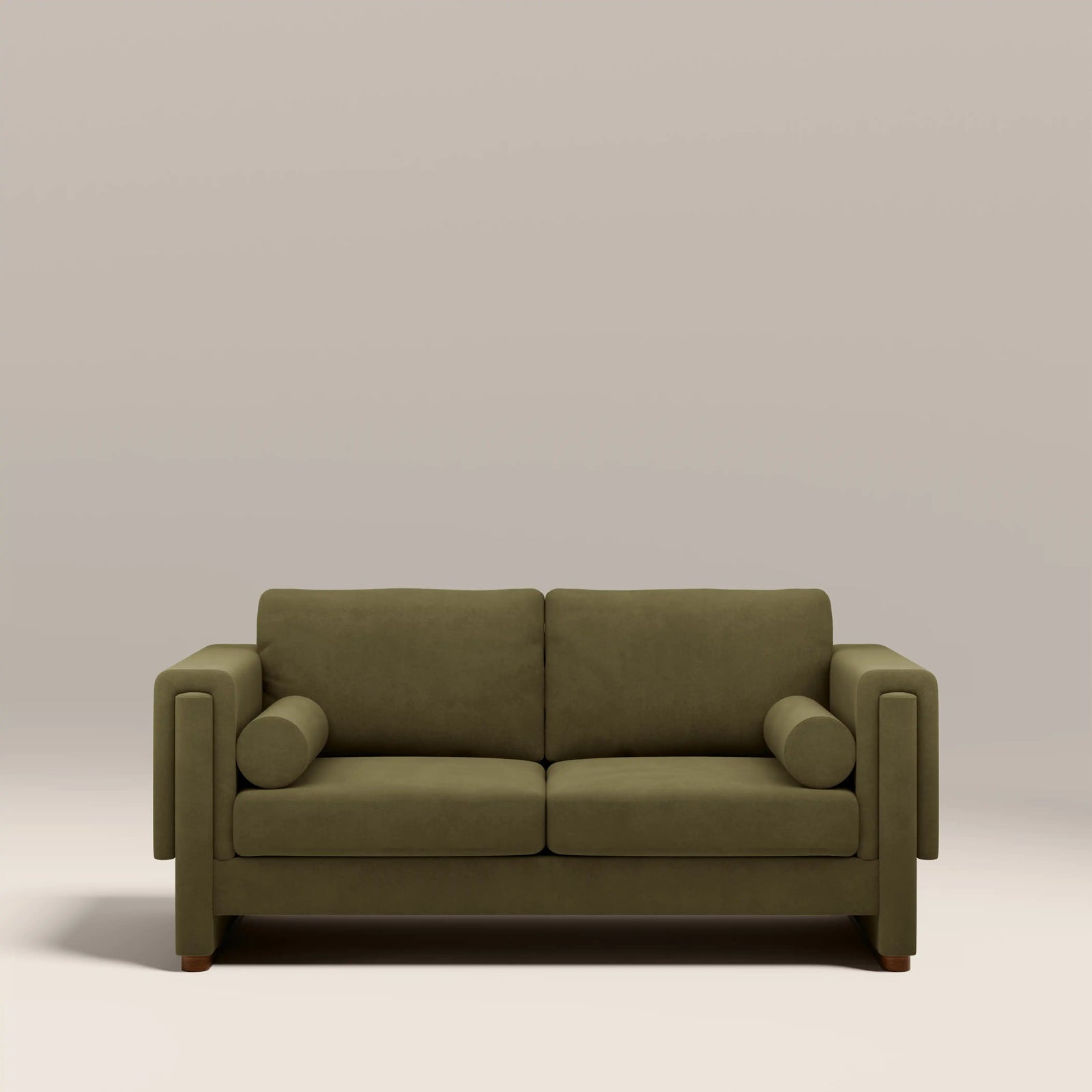 Ava 2 Seater Sofa Bed | Moss Green Mohair Sustainable Velvet