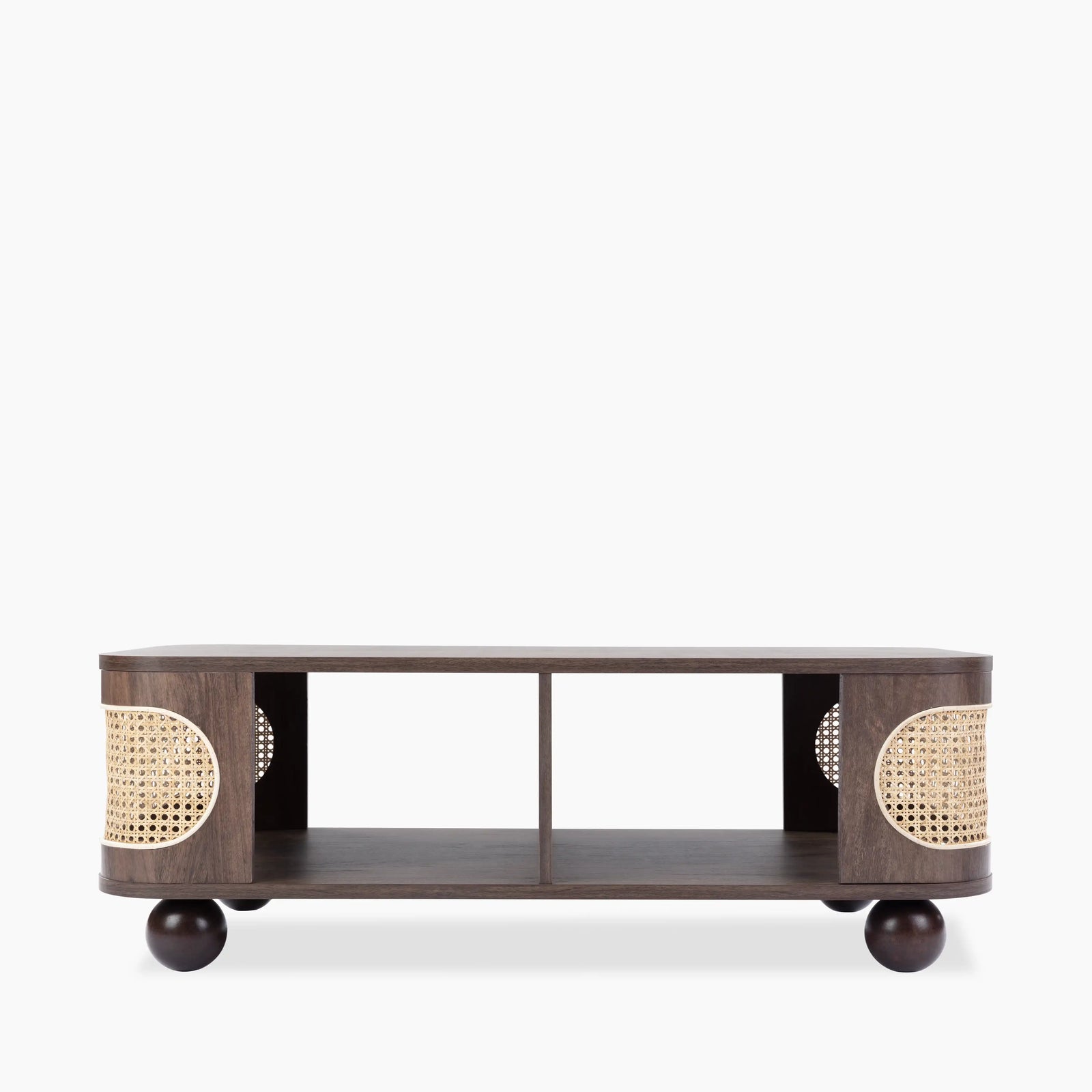 Una Rectangle Wooden Coffee Table | Walnut & Cane