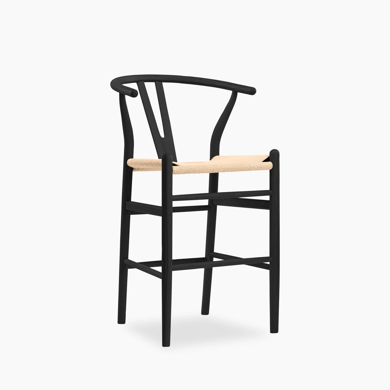 Wish Wooden Kitchen Stool | Natural Weave & Black