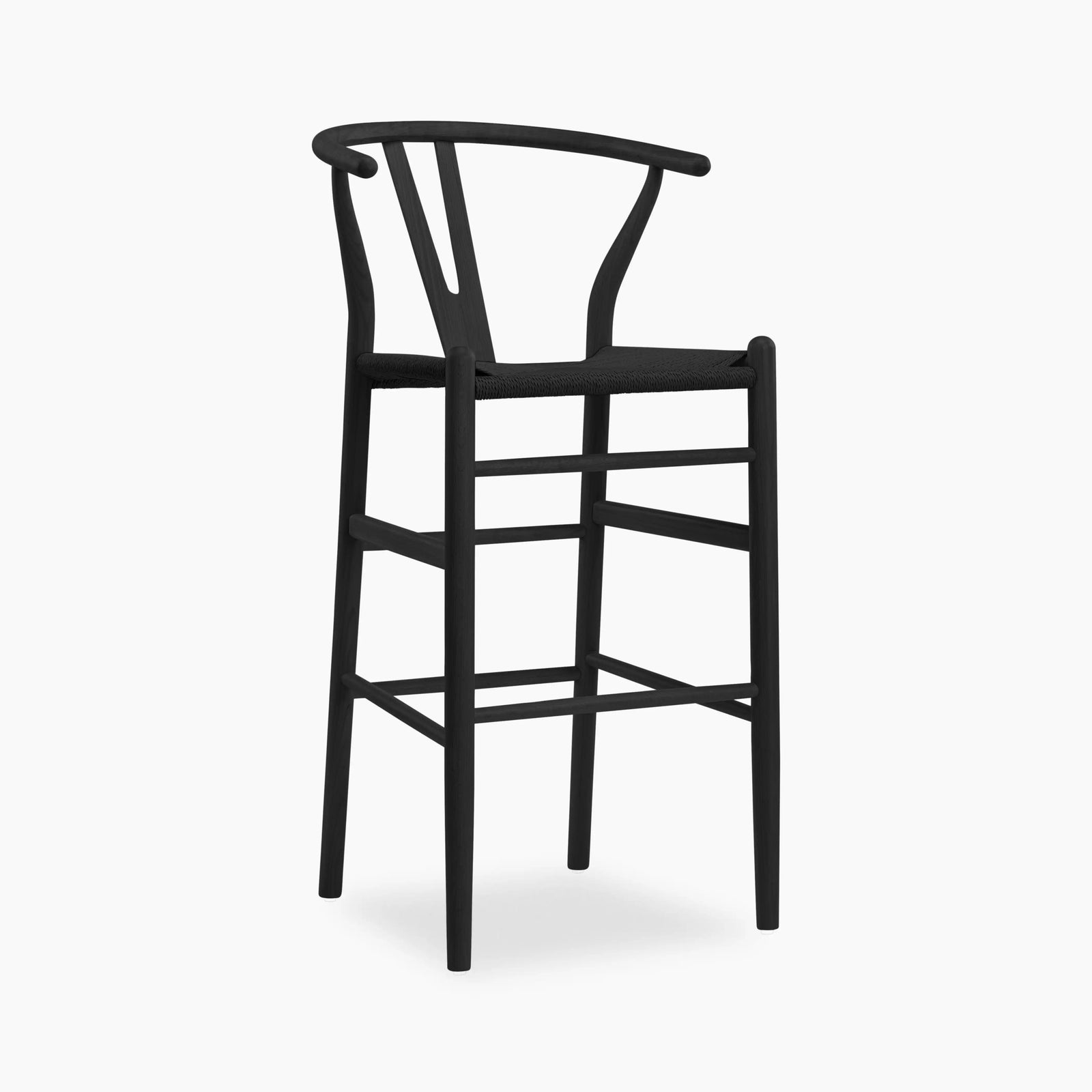 Wish Wooden Bar Stool | Black Weave & Black