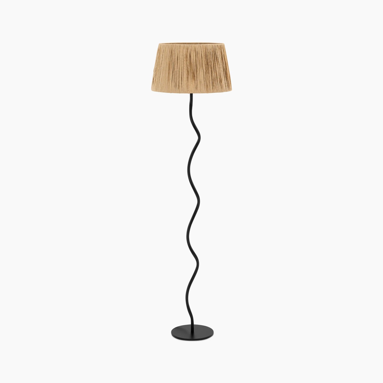 Stanmore Floor Lamp | Natural Raffia & Black