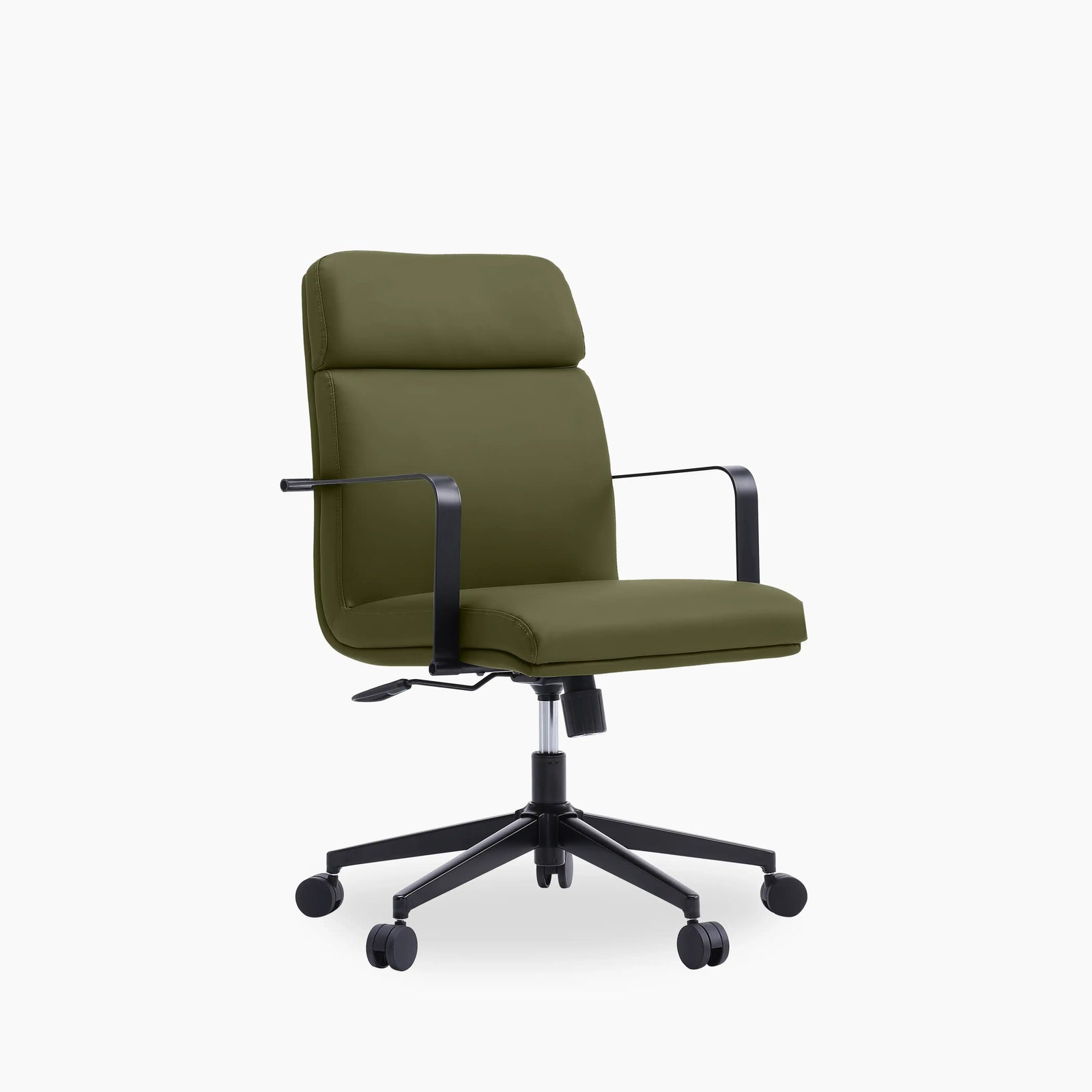 Blaire Office Chair | Olive Green Faux Leather & Black