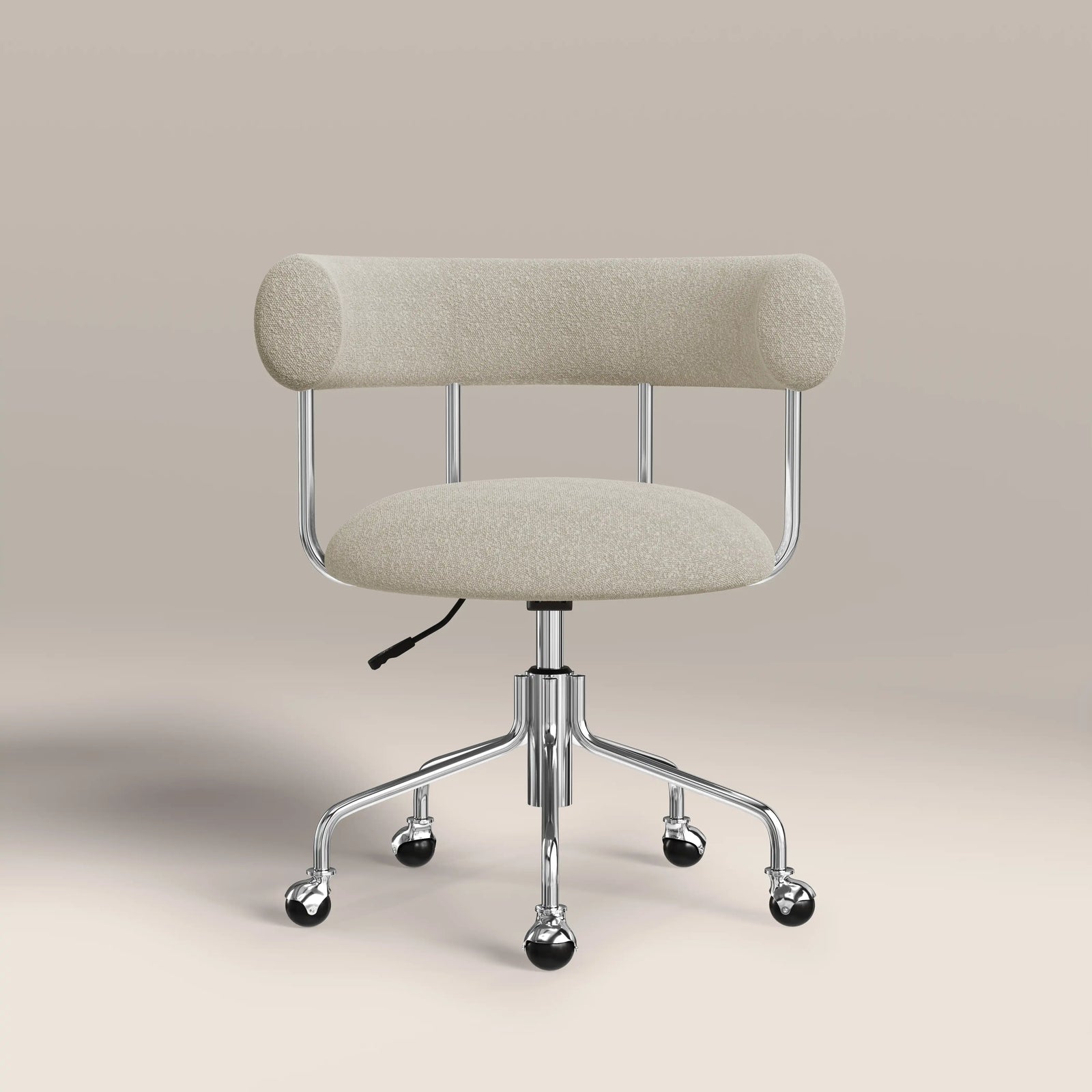 Rae Office Chair | Speckled Stone Sustainable Boucle & Chrome