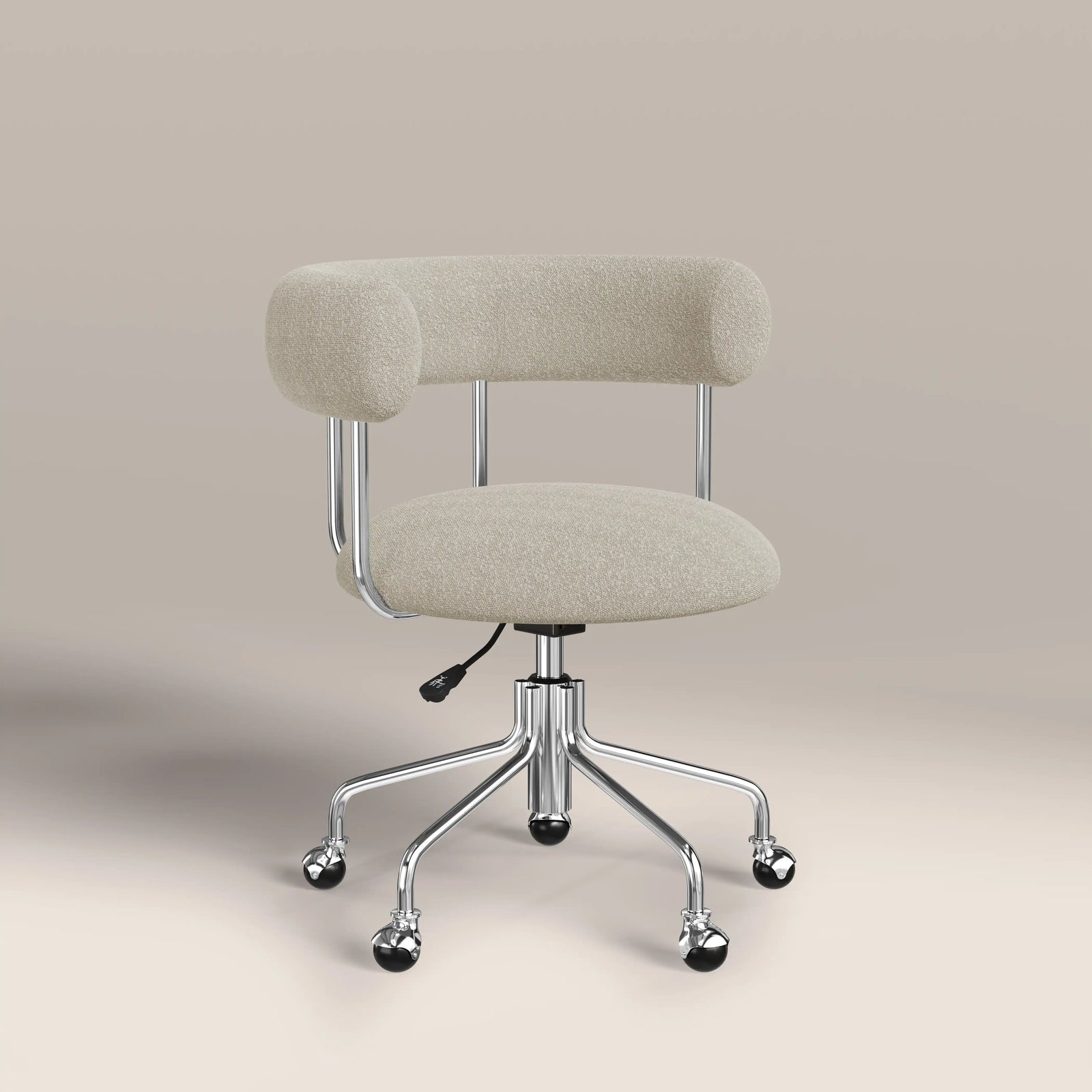 Rae Office Chair | Speckled Stone Sustainable Boucle & Chrome