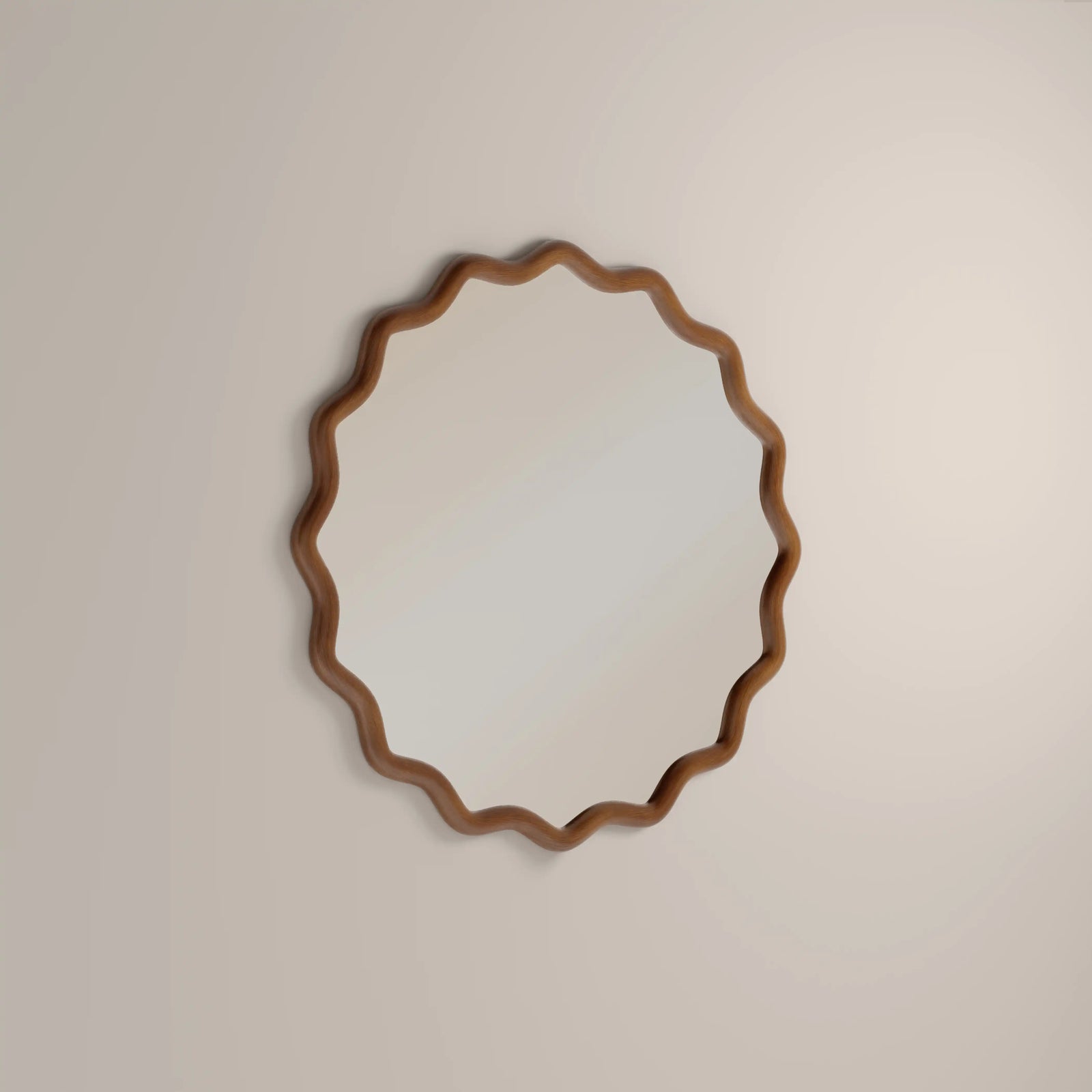 Osaka Round Wall Mirror, 80 cm | Walnut