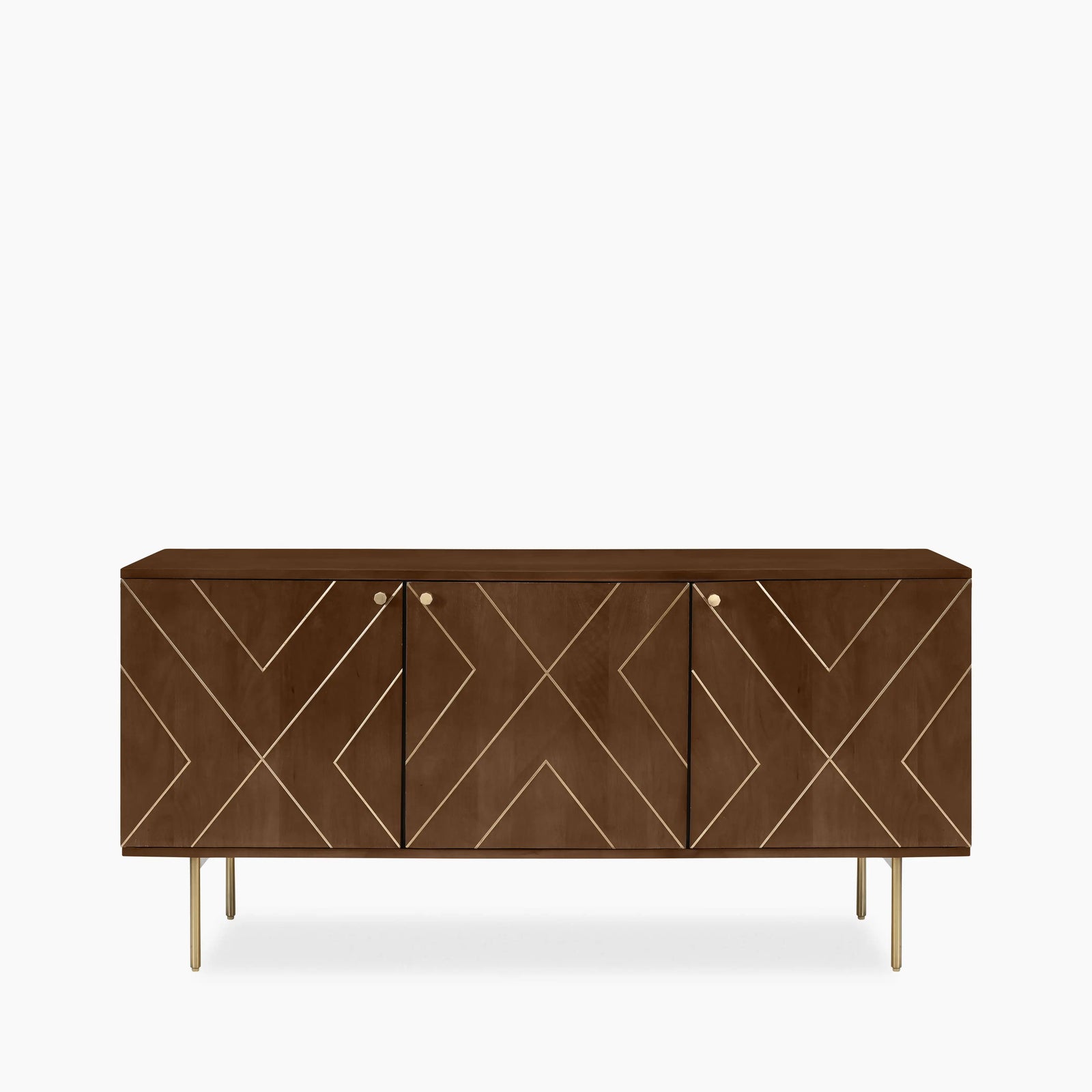 Jude Wooden Sideboard | Dark Mango Wood & Brass