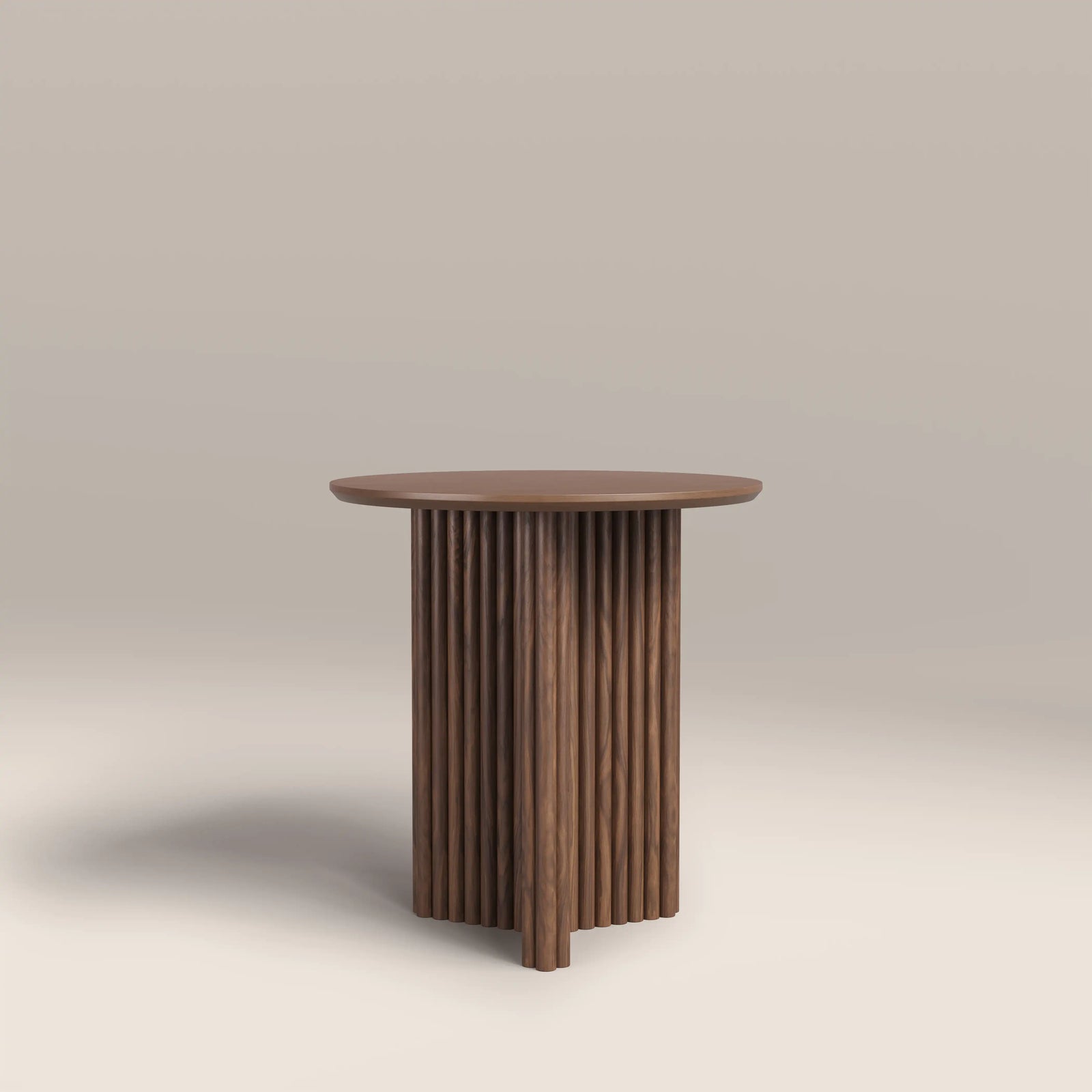 Caleb Round Wooden Side Table | Walnut
