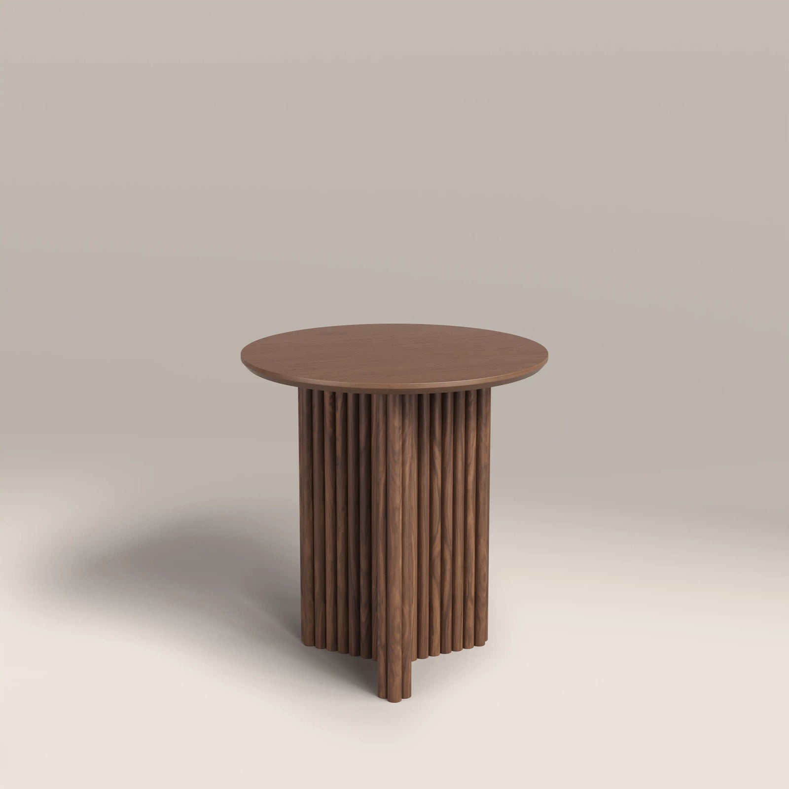 Caleb Round Wooden Side Table | Walnut