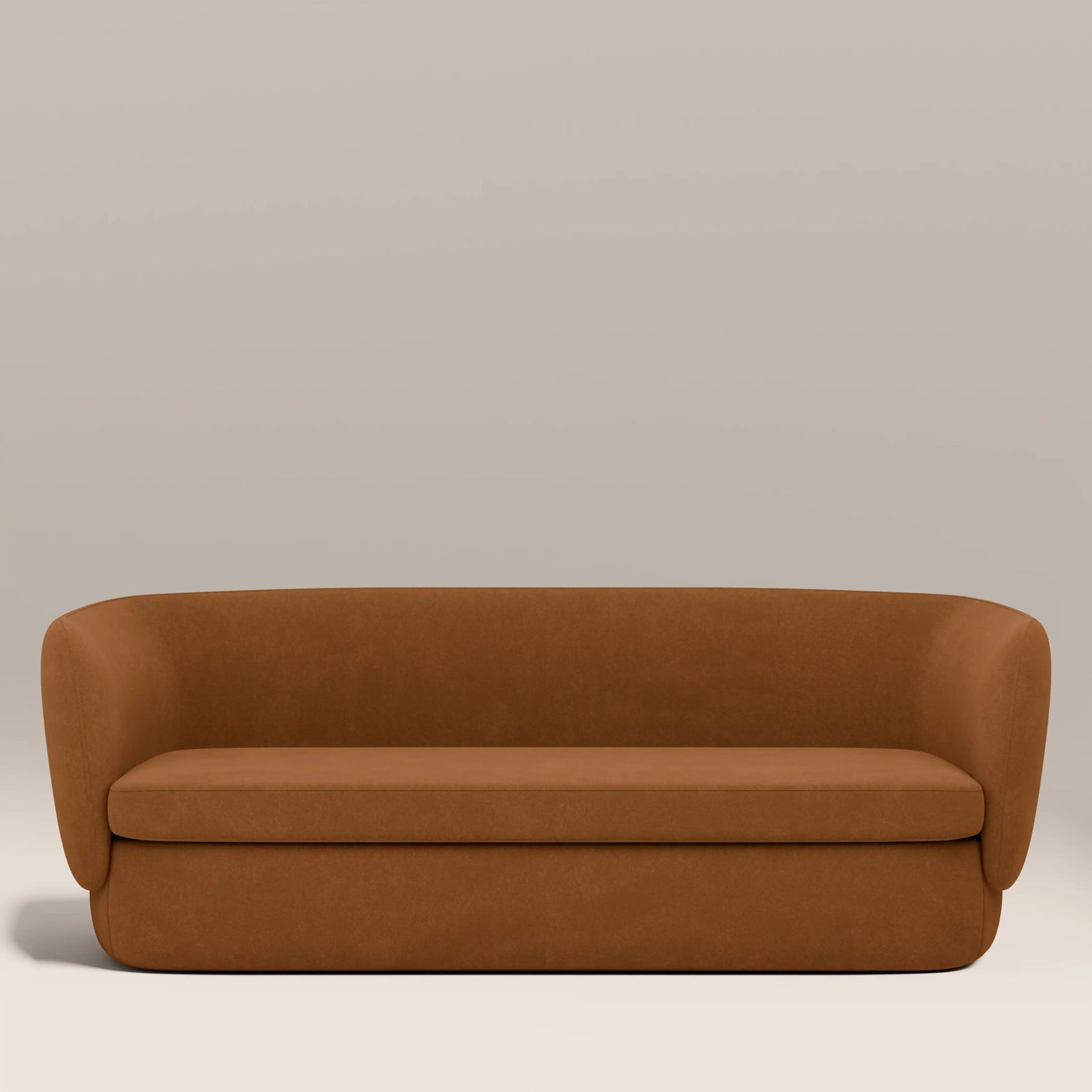 Miller 3 Seater Sofa | Caramel Brown Sustainable Mohair Velvet