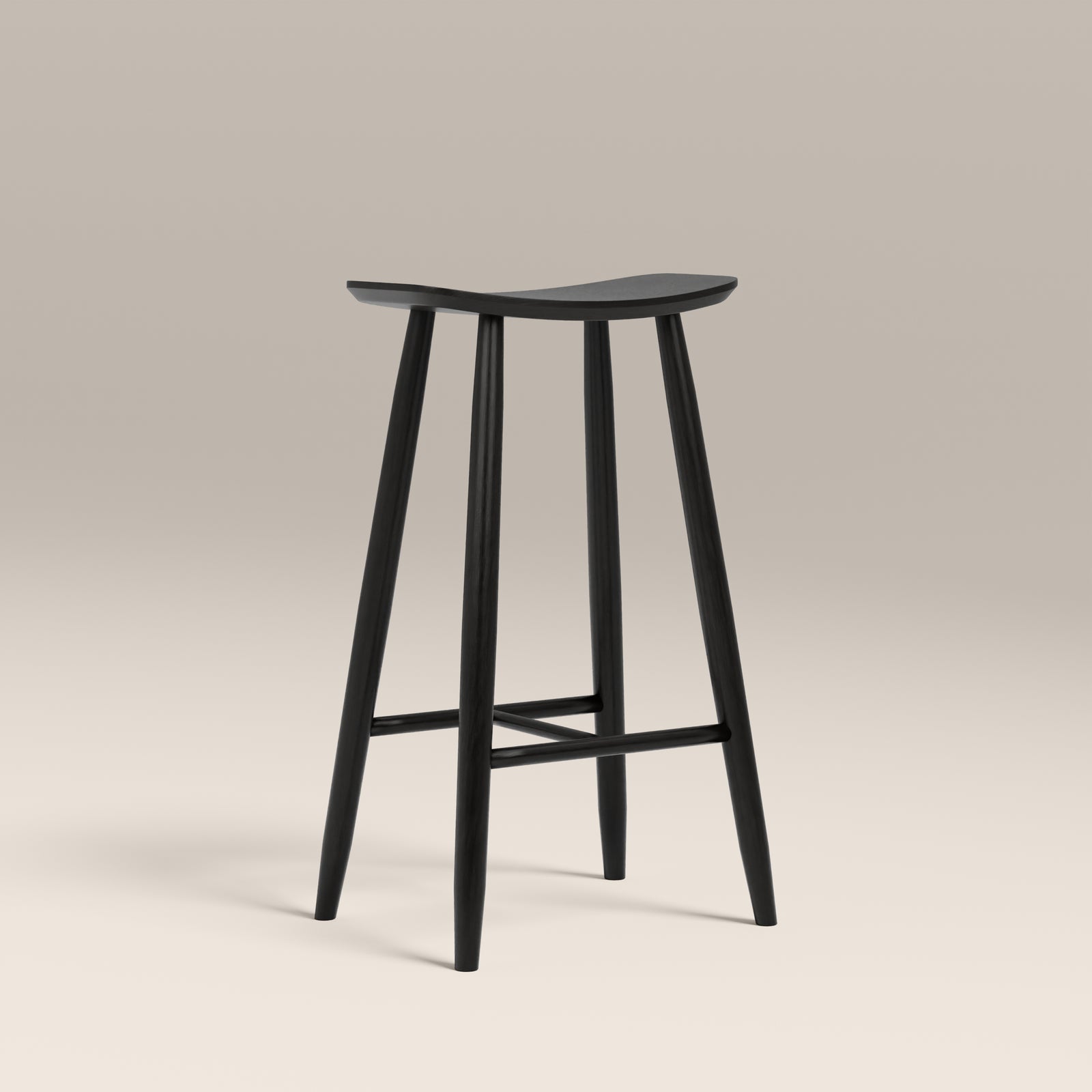 Hatton Wooden Bar Stool | Black
